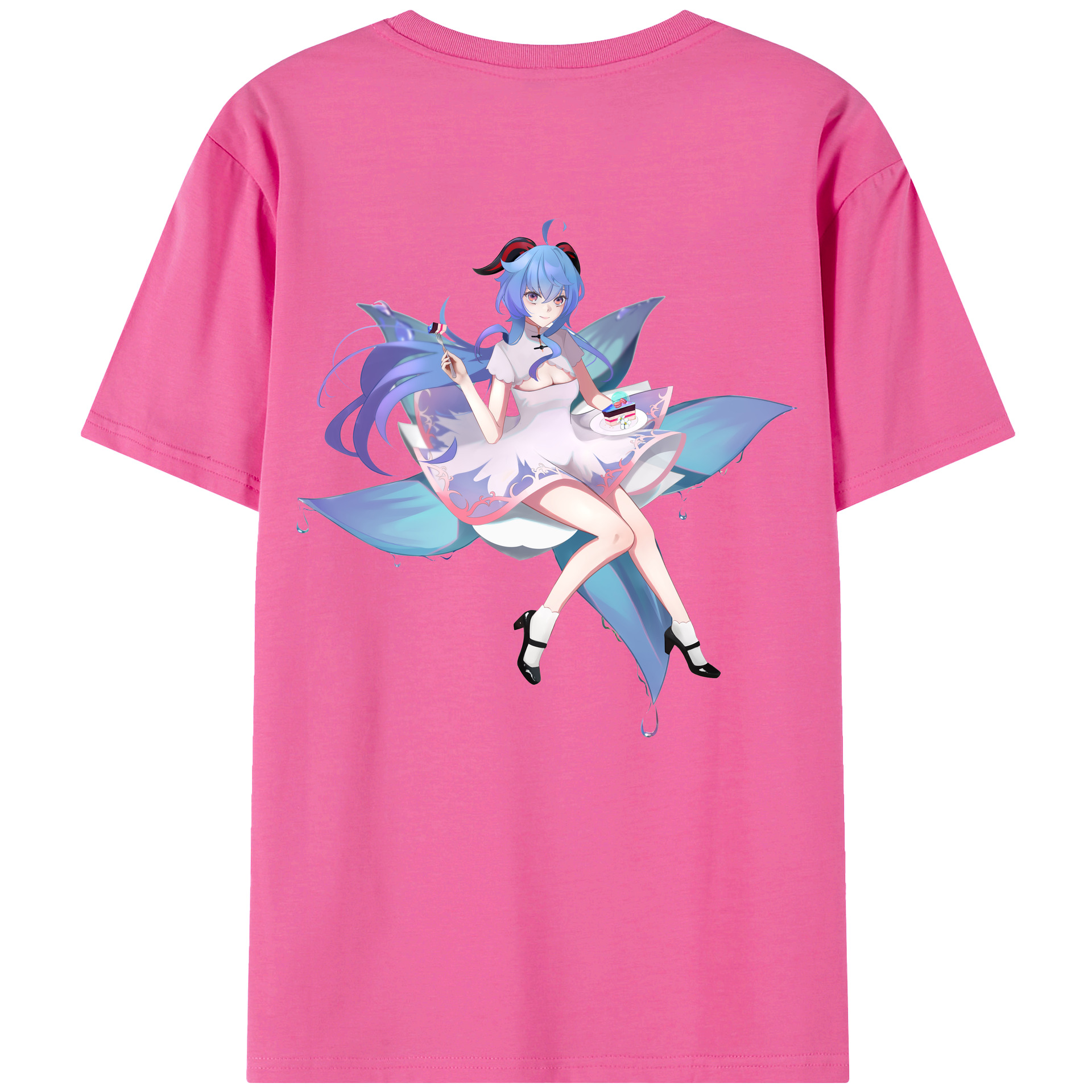 げんし神 甘雨 かんう genshin Ganyu レディース半袖Tシャツ(バックプリント)